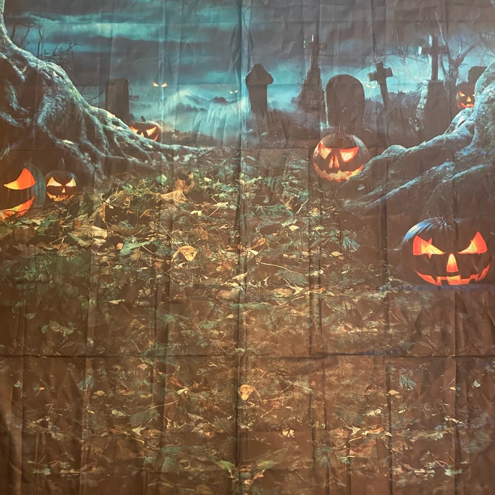 Halloween Pumpkin Backdrop Halloween Wall‎ Tapestry NWOT 57w X 82h